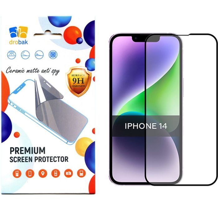 Скло захисне Drobak Matte Ceramics Anty Spy Apple iPhone 14 Pro (535330)