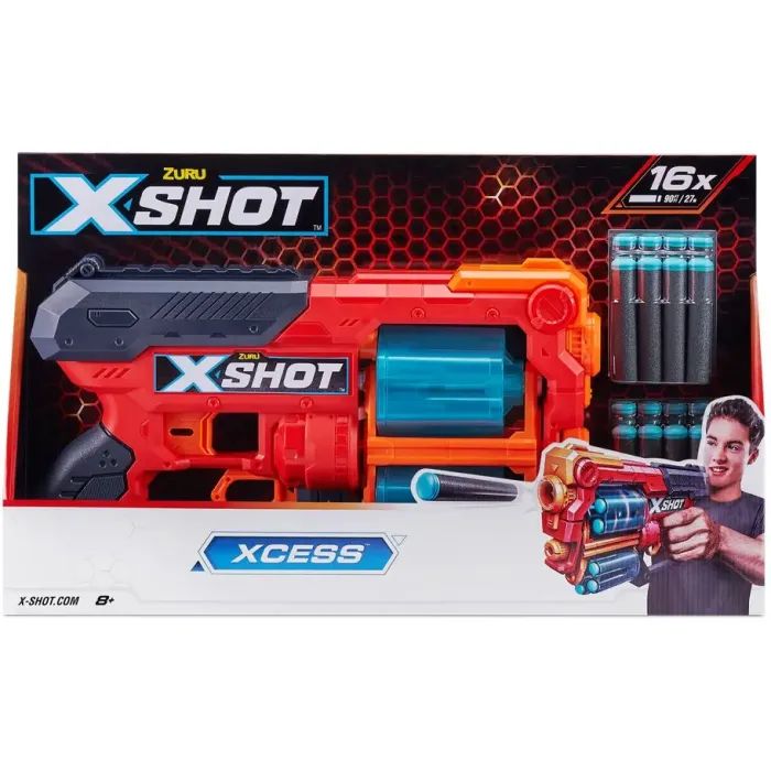 Іграшкова зброя Zuru X-Shot Red Швидкострільний бластер EXCEL Xcess TK-12 (16 патронів) (36436R) зображення 3