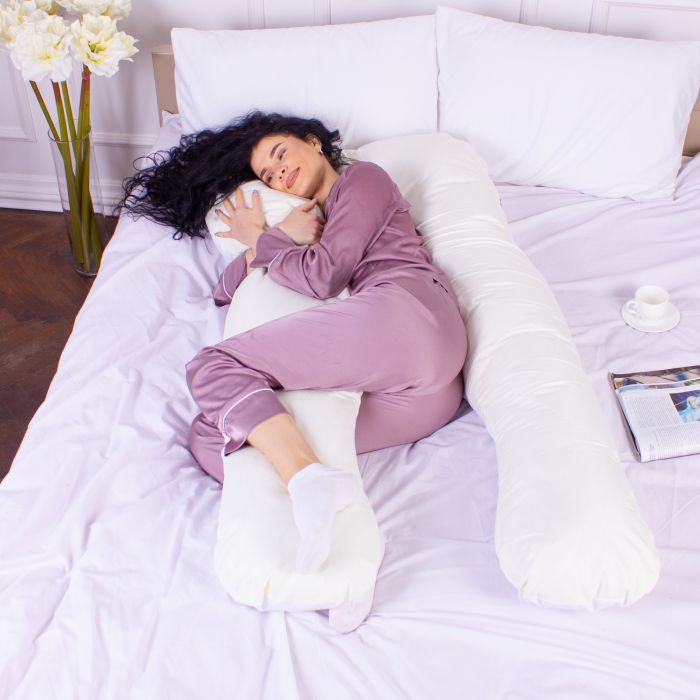 Подушка MirSon для вагітних та відпочинку Eco Line №8033 U-подібна White-Creamy (2200006185086) изображение 2