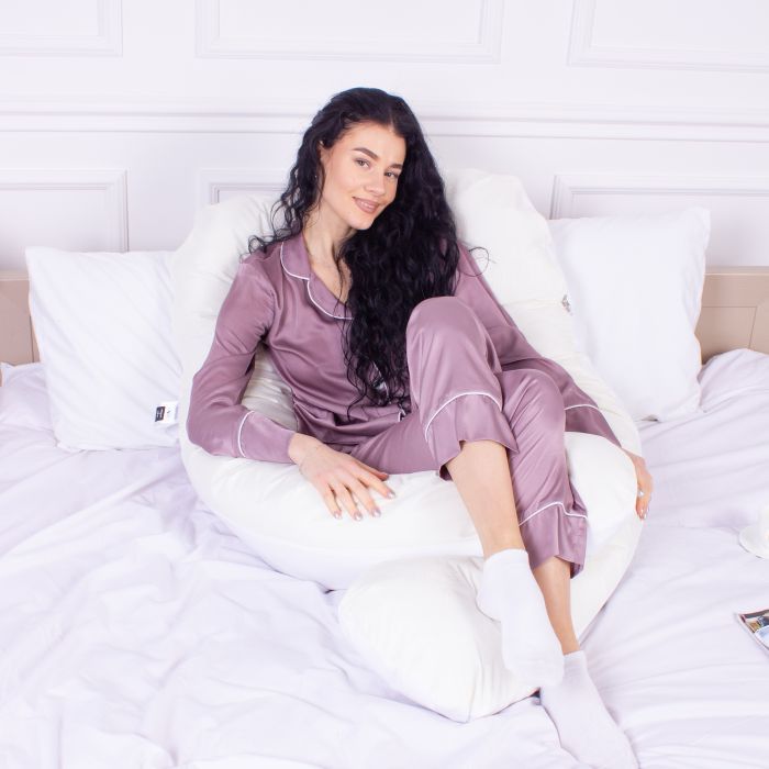 Подушка MirSon для вагітних та відпочинку Eco Line №8033 U-подібна White-Creamy (2200006185086) изображение 7