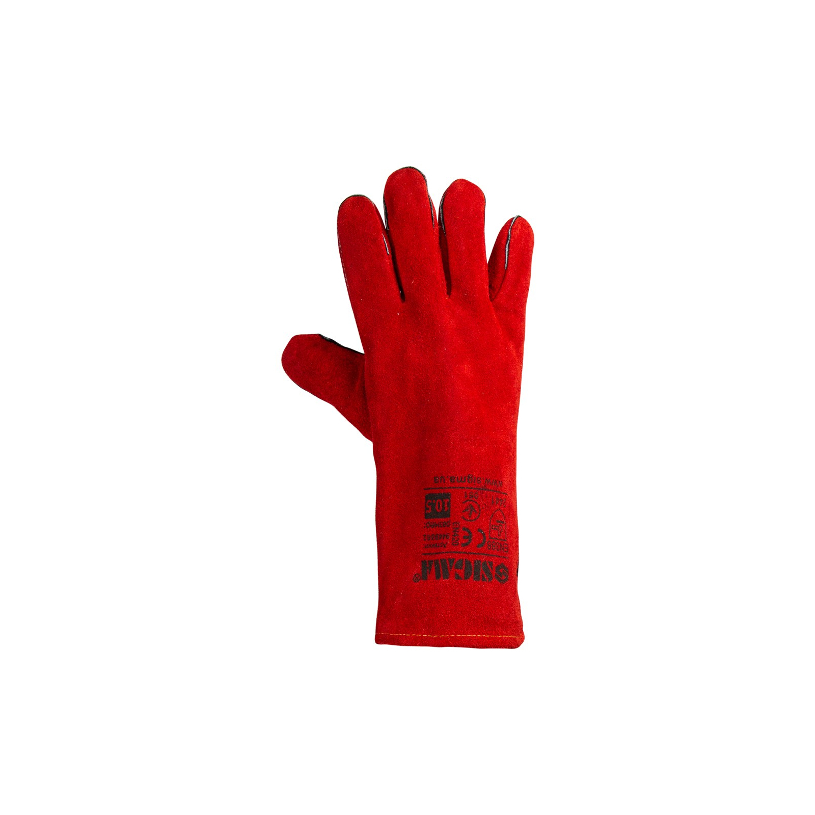Защитные перчатки Sigma краги сварщика р10.5, класс ВС, длина 35см (красные) (9449361) изображение 2