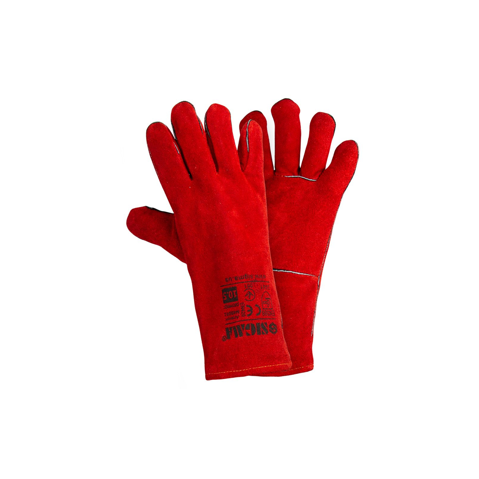 Защитные перчатки Sigma краги сварщика р10.5, класс ВС, длина 35см (красные) (9449361)