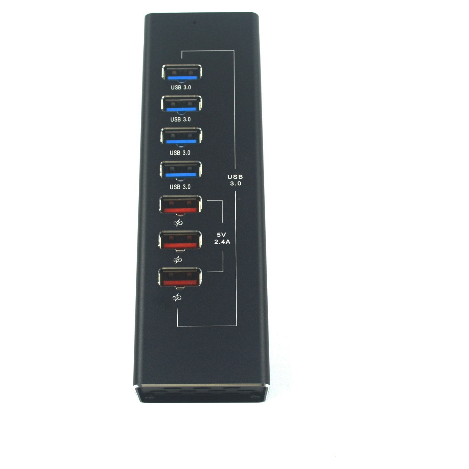 Концентратор Dynamode 4*USB3.0 data ports + 3*2.4А charge with Power Adaptor metal (DM-UH-P407) зображення 4