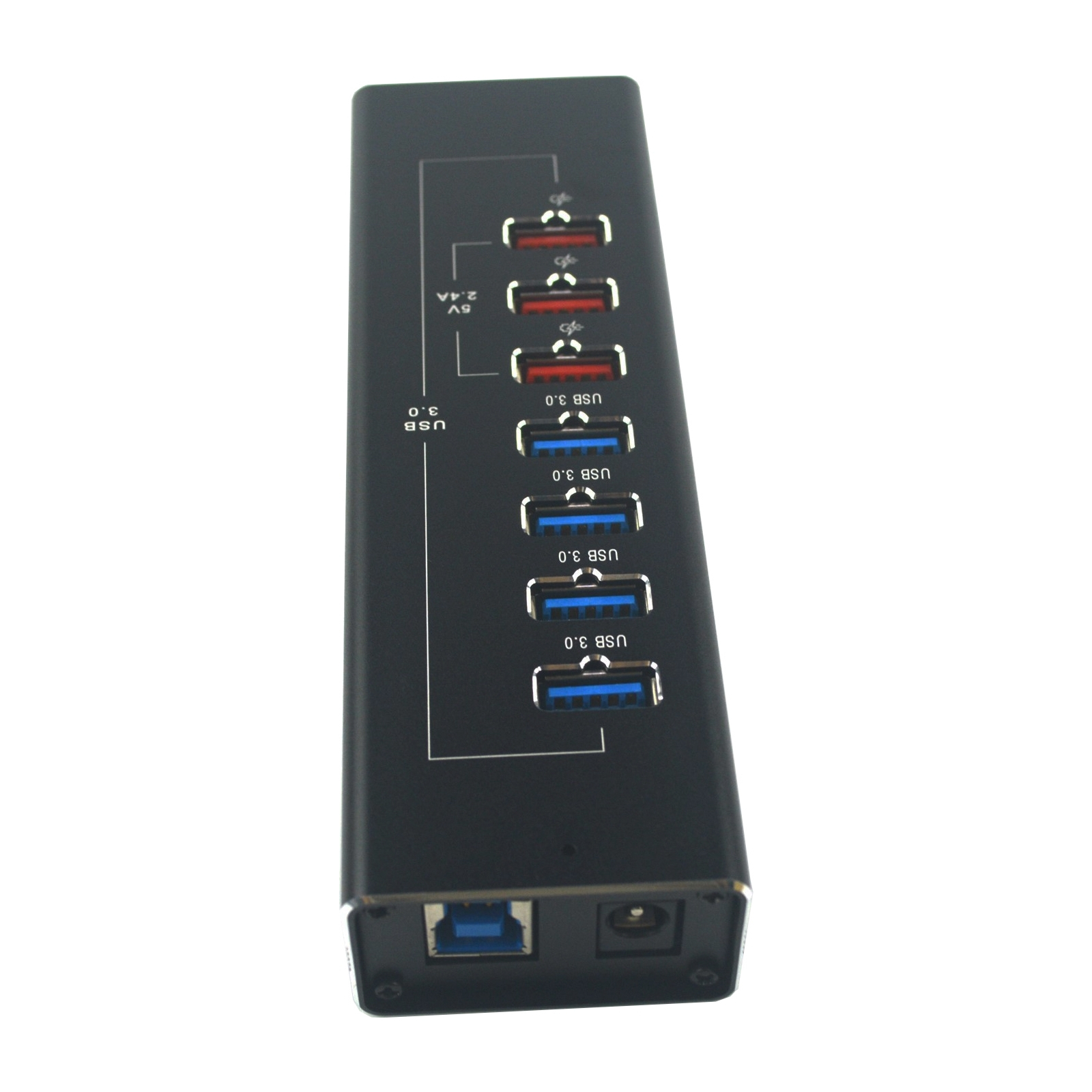 Концентратор Dynamode 4*USB3.0 data ports + 3*2.4А charge with Power Adaptor metal (DM-UH-P407) изображение 5