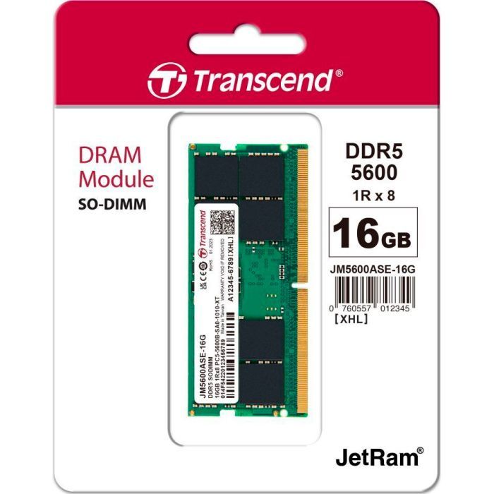 Модуль памяти для ноутбука SoDIMM DDR5 32GB 5600 MHz JetRam Transcend (JM5600ASE-32G) изображение 2