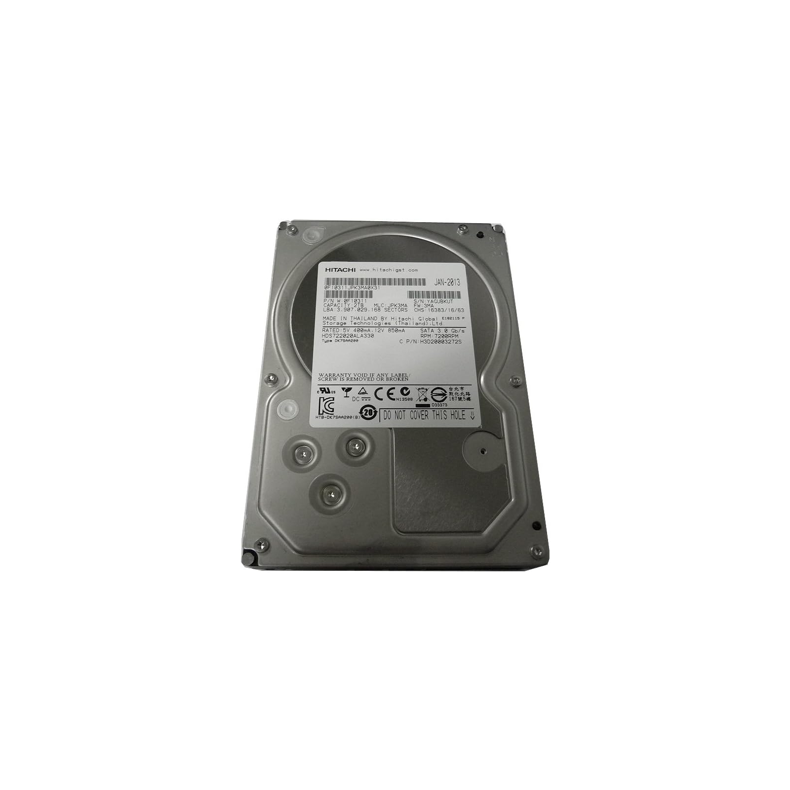 Жесткий диск 3.5" 2TB WDC Hitachi HGST (# HDS722020ALA330 #) изображение 2