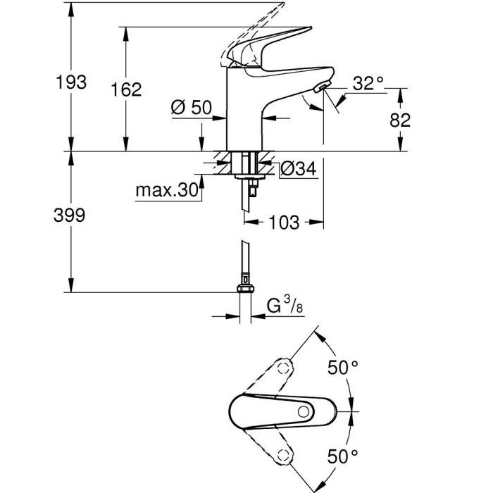 Смеситель Grohe S-Size Euroeco (32734001) изображение 5