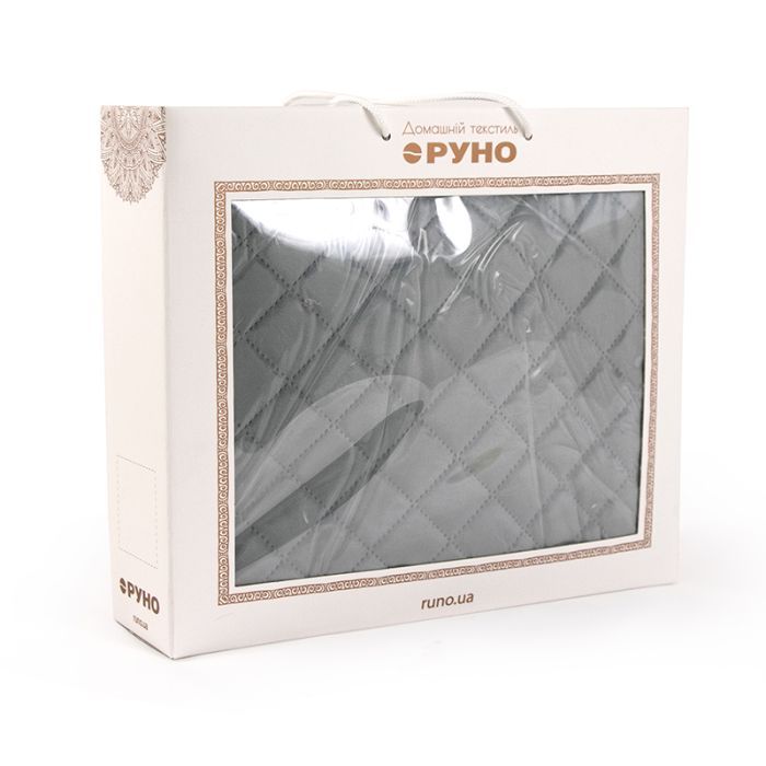 Покривало Руно двостороннє декоративне Velour Dark Grey ромб 150х220 см (360.55_Dark Grey ромб) зображення 10
