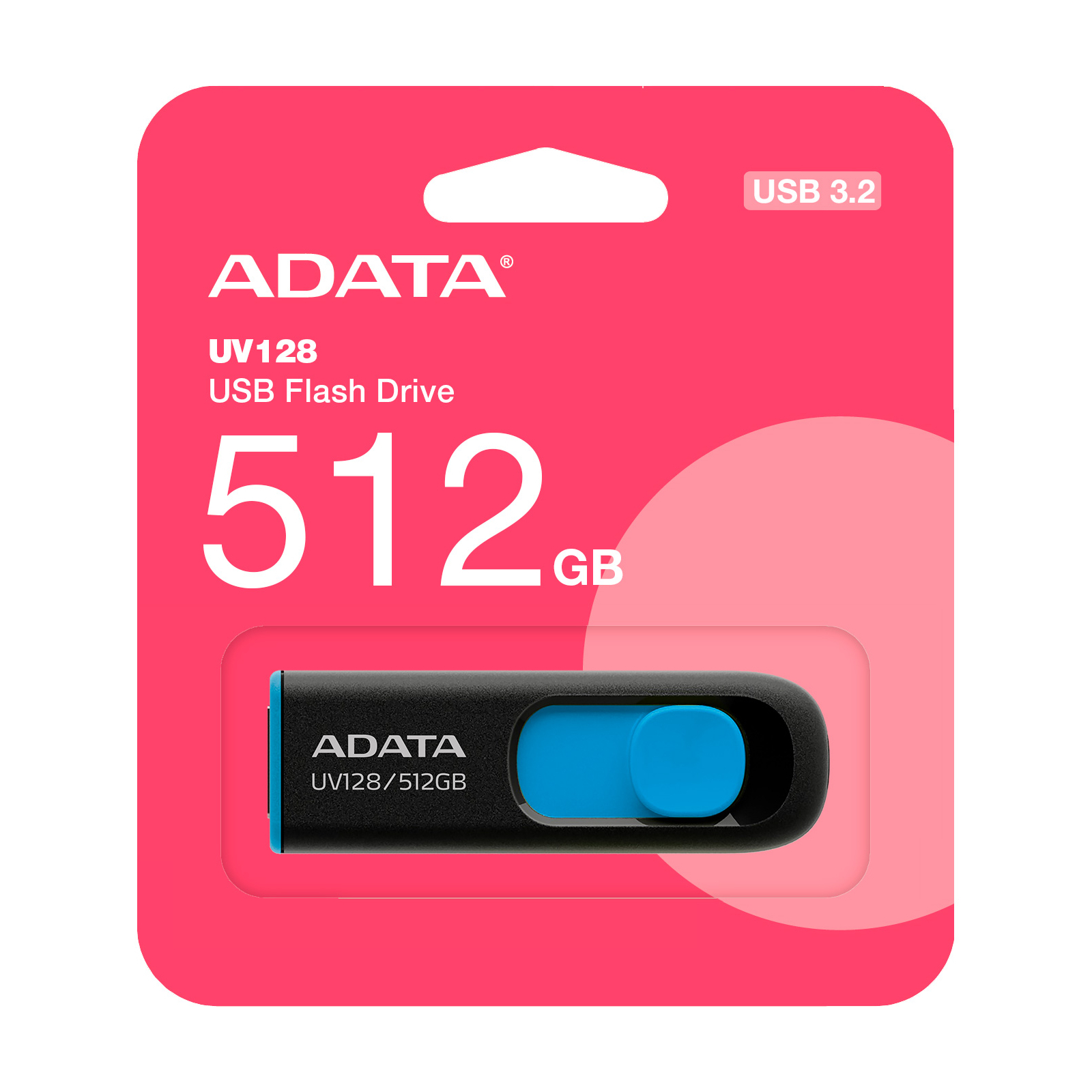 USB флеш накопитель ADATA 512GB AUV 128 Black/Blue USB 3.2 (AUV128-512G-RBE) изображение 4