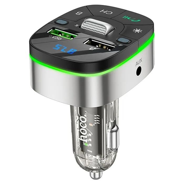 FM модулятор HOCO E71, Black/Silver, Box зображення 2