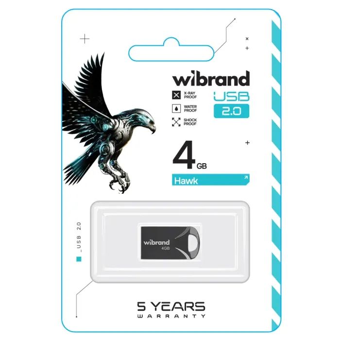 USB флеш накопичувач Wibrand 32GB Hawk Black USB 2.0 (WI2.0/HA32M1B) зображення 2