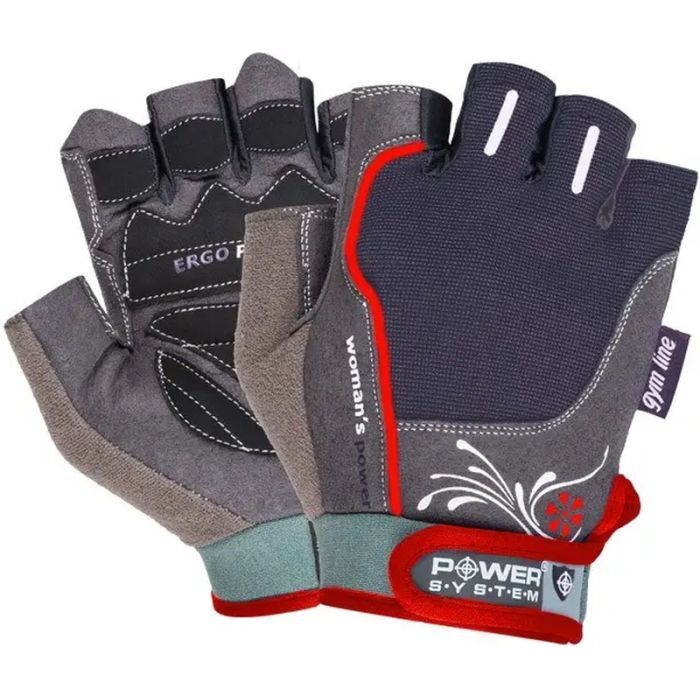 Перчатки для фитнеса Power System PS-2570 Womans Power жіночі Black/Red (PS-2570_M_Black-Red)