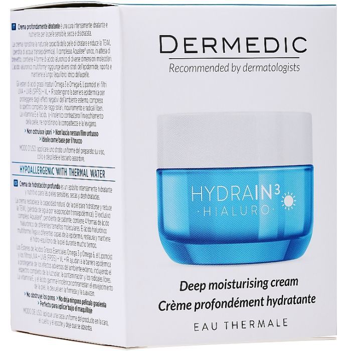 Крем для обличчя Dermedic Hydrain 3 Hialuro Глибокого зволоження Денний 50 г (5901643176280) зображення 2