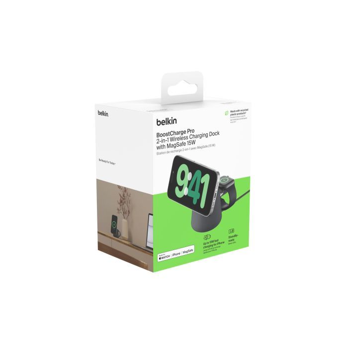 Зарядное устройство Belkin 2in1 MagSafe iPhone/Watch/AirPods Charcoal Mass (WIZ020VFH36) изображение 11