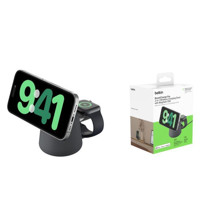 Зарядное устройство Belkin 2in1 MagSafe iPhone/Watch/AirPods Charcoal Mass (WIZ020VFH36) изображение 12