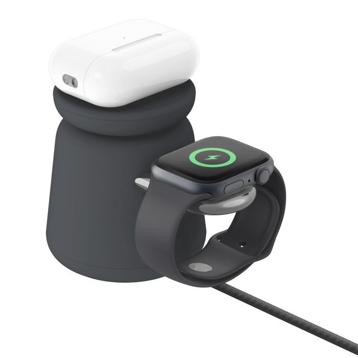 Зарядное устройство Belkin 2in1 MagSafe iPhone/Watch/AirPods Charcoal Mass (WIZ020VFH36) изображение 3