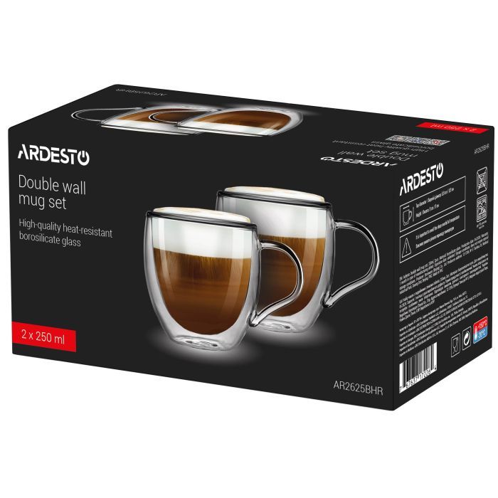 Набор чашек Ardesto BHR 300 мл 2 шт прозорий (AR2630BHR) изображение 2