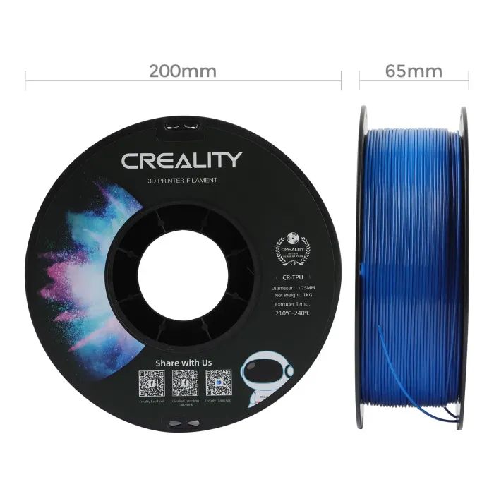 Пластик для 3D-принтера Creality TPU 1кг, 1.75мм, blue (3301040039) изображение 6