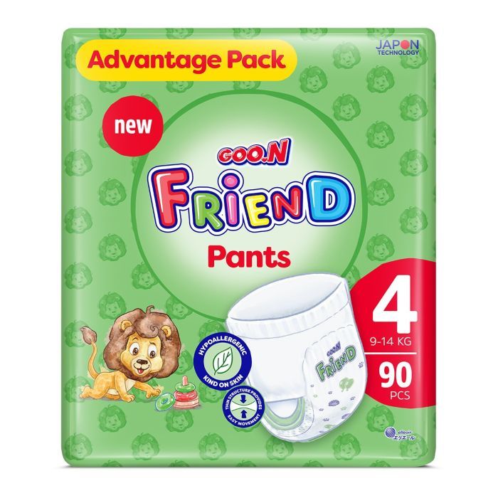 Подгузники GOO.N Friend Трусики 9-14 кг Размер 4 90 шт (F1010117-004)