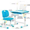 Парта со стулом Evo-kids (стул+стол+полка+лампа) Blue (Evo-17 BL Ergo) изображение 2