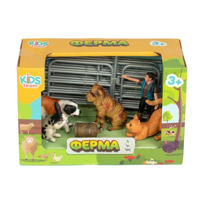 Фигурка Kids Team набор Ферма фермерша, две собаки, кролик и кот (Q9899-X13_2) изображение 2
