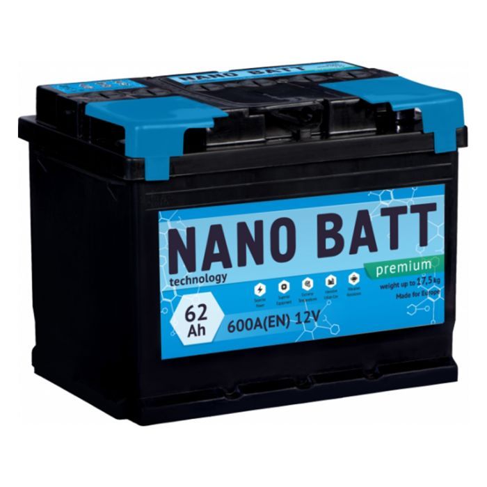 Аккумулятор автомобильный NANO BATT Premium 62A +лів (1) 600А