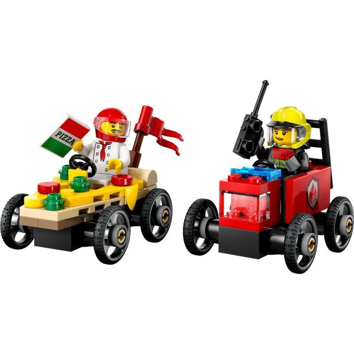 Конструктор LEGO City Пицца-авто против пожарной машины Набор гонок (60458) изображение 2