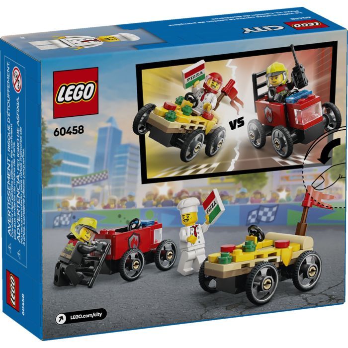 Конструктор LEGO City Пицца-авто против пожарной машины Набор гонок (60458) изображение 5
