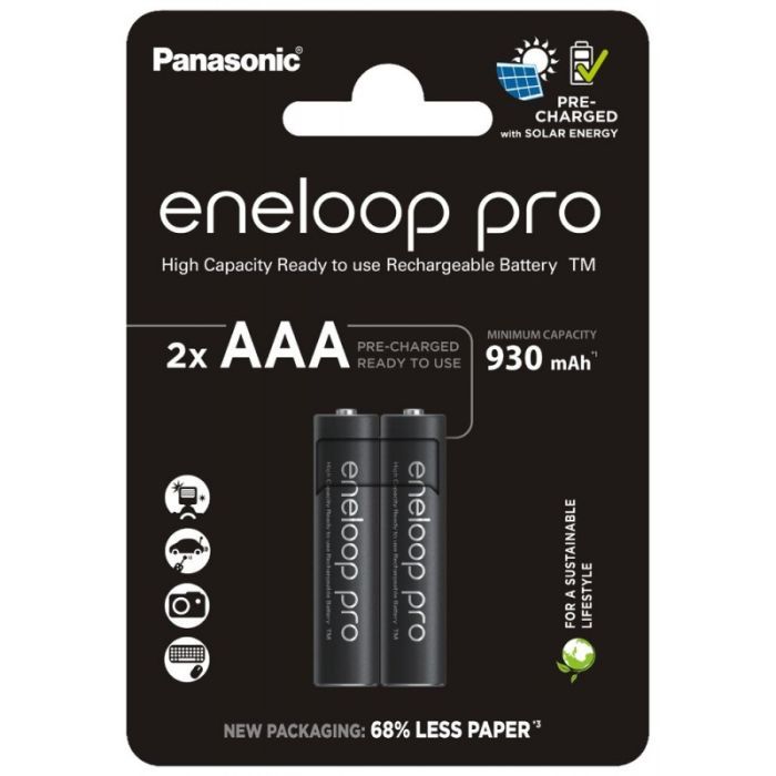 Акумулятор Panasonic AAA Eneloop 930mAh Pro NI-MH * 2 (BK-4HCDE/2CP)