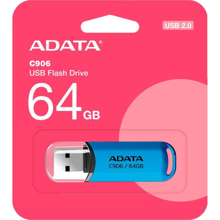USB флеш накопитель ADATA 64GB C906 Pink USB 2.0 (AC906-64G-RPP) изображение 3