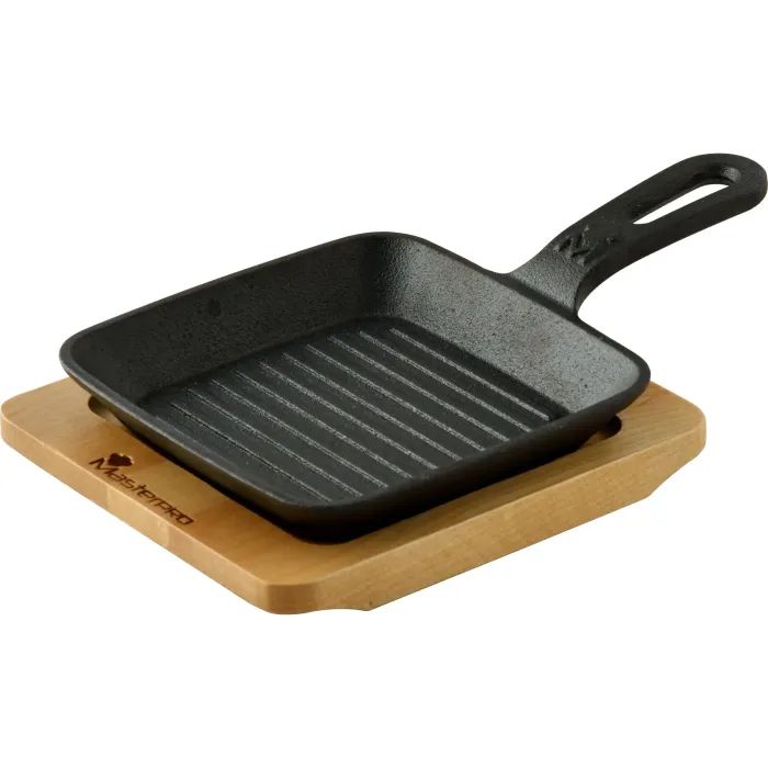 Сковорода MasterPro Foodies сook&share, 13.7x22.2 см з серверувальною дошкою (BGMP-3808-EM)
