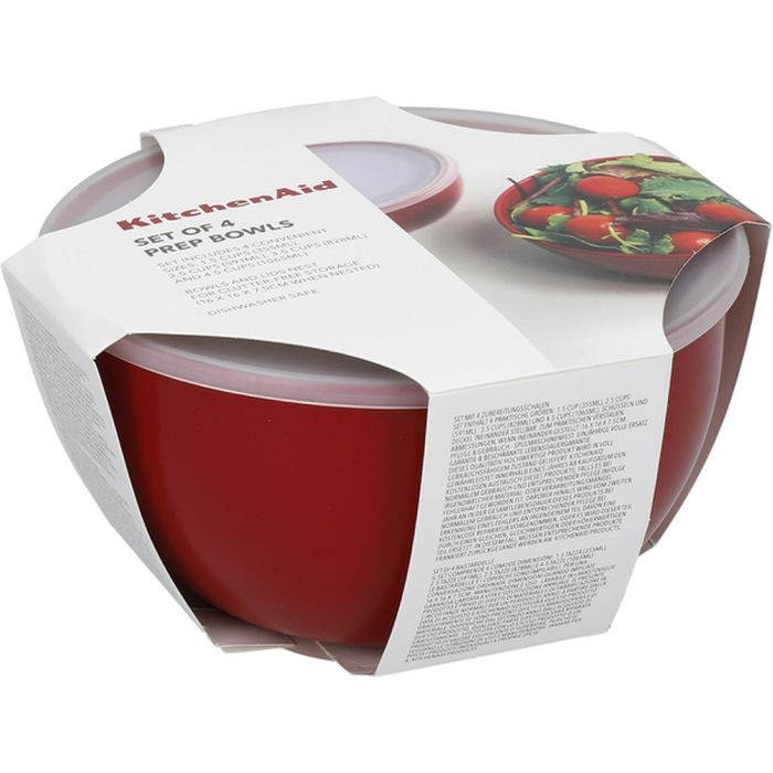 Миска KitchenAid Universal, з кришками, набір 4 шт, червоний (KQG176OSERE) зображення 4