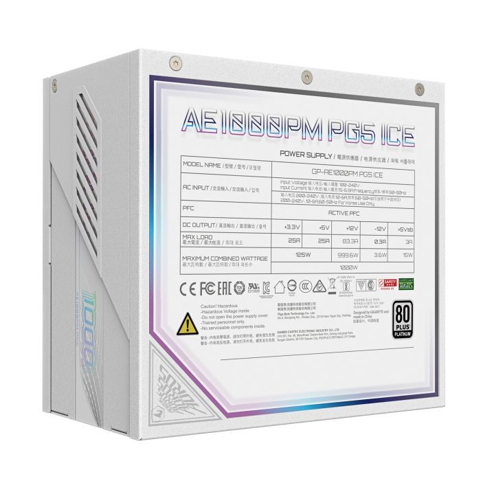 Блок питания GIGABYTE 1000W (GP-AE1000PM PG5 ICE) изображение 3