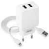Зарядное устройство XO L75 2USB/2.4A + Lightning White (XO-L75-L)