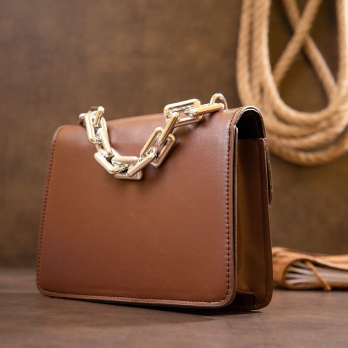 Сумка Vintage Горизонтальна зі шкірозамінника Коричнева (sale_14907) зображення 5