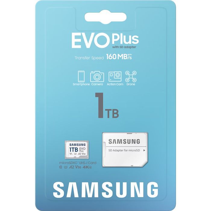 Карта пам'яті Samsung 1TB microSDXC Class UHS-I U3 V30 A2 EVO Plus + SD Adapter (MB-MC1T0SA/EU) зображення 8