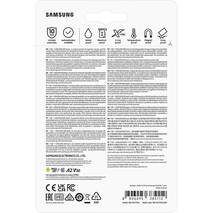 Карта пам'яті Samsung 1TB microSDXC Class UHS-I U3 V30 A2 EVO Plus + SD Adapter (MB-MC1T0SA/EU) зображення 9