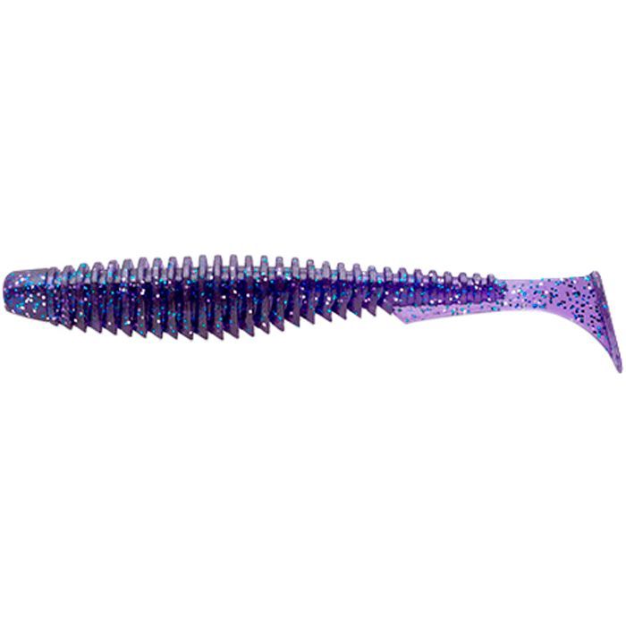 Силикон рыболовный FishUP U-Shad 4" 060 - Dark Violet/Peacock&Silver (8шт/уп) (1864.00.54)
