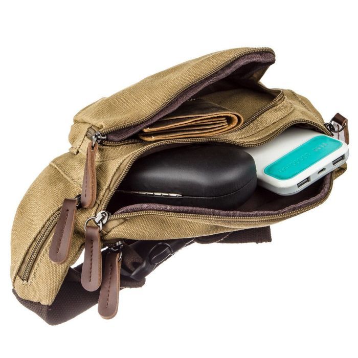 Сумка Vintage Поясная текстильная Хаки (20175) изображение 5