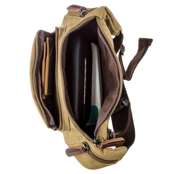 Сумка Vintage Поясная текстильная Хаки (20175) изображение 6