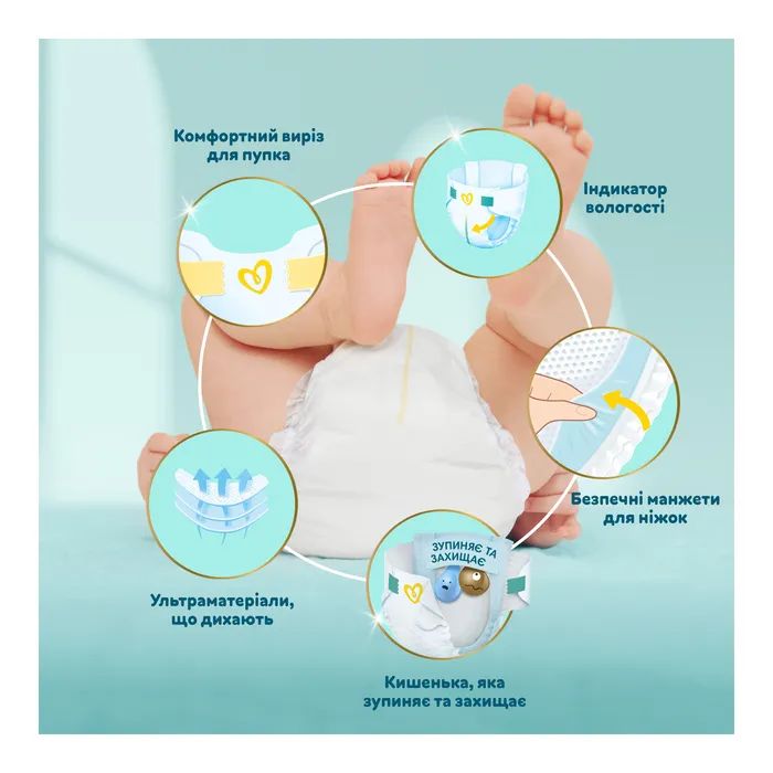 Подгузники Pampers Premium Care Розмір 6 (13-18 кг) 128 шт (8700216423700) изображение 4