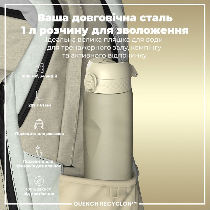 Пляшка для води ION8 OneTouch 1000 мл BPA Free, Rose Quartz (I8RF1000ROS) зображення 5