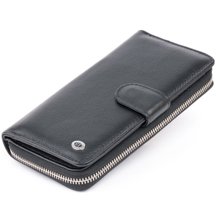 Гаманець ST Leather Зі шкіри унісекс Чорний (19300)