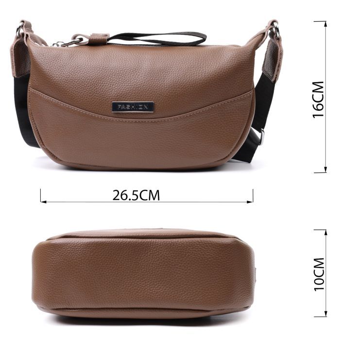 Сумка Vintage Из натуральной кожи Коричневая (22619) изображение 3