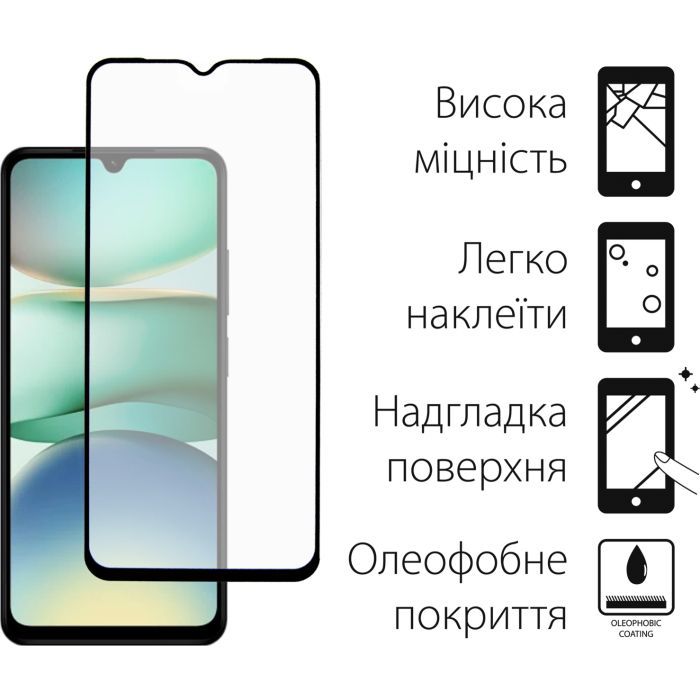 Скло захисне Dengos Full Glue Xiaomi Redmi A5 (black) (TGFG-399) зображення 2