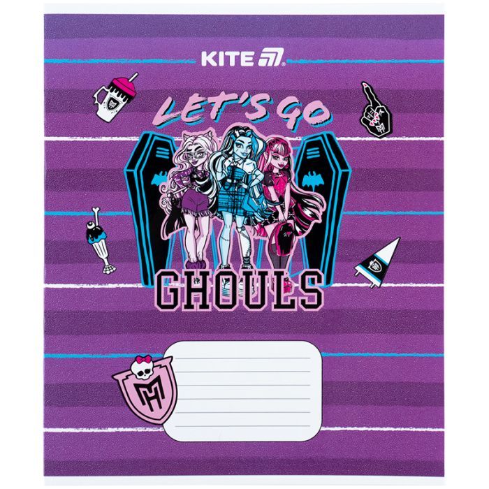 Тетрадь Kite Monster High, 12 листов, косая линия (MH25-235) изображение 4
