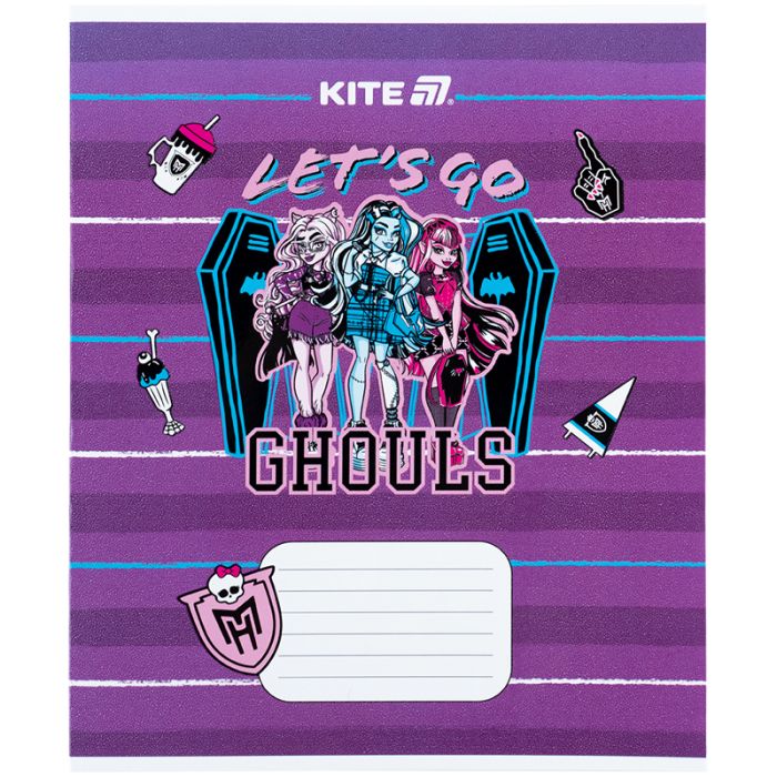 Зошит Kite Monster High, 12 аркушів, коса лінія (MH25-235) зображення 4