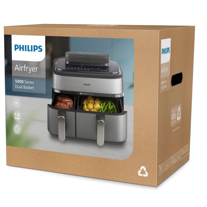 Мультипіч Philips Dual Basket Airfryer 5000 Series (NA555/00) зображення 7