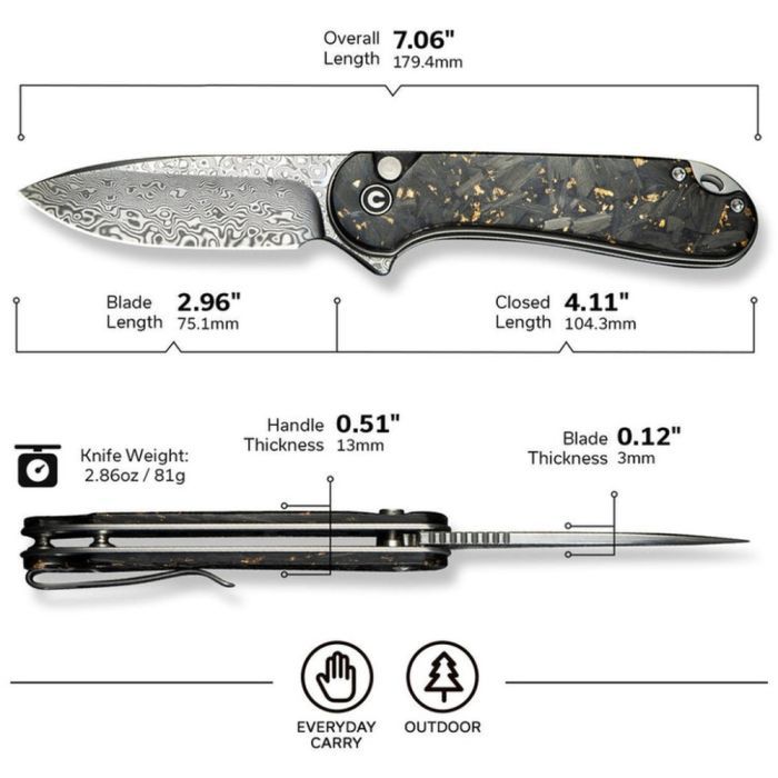Нож Civivi Elementum II Shredded Carbon (C18062P-10) изображение 9