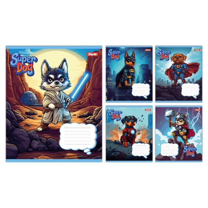 Тетрадь 1 вересня Super Dog А5 12 листов линия (768253)